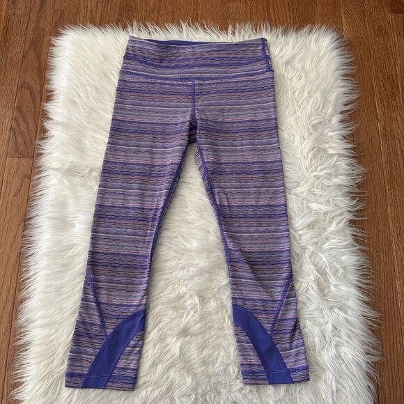 Lululemon Cropped Leggings Women’s Run Inspire Crop II Luxtreme Space Dye Size 4 - Picture 4 of 12